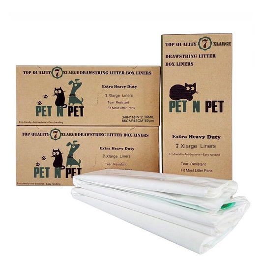Ultimate Cat Litter Box Liners - Extra Large Drawstring Bags, 21 Count Pack!